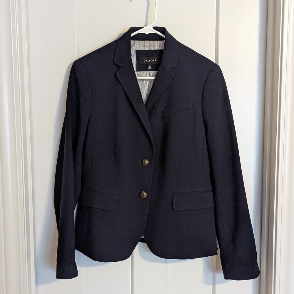 Talbots Navy Blazer with Classic Notch Lapel